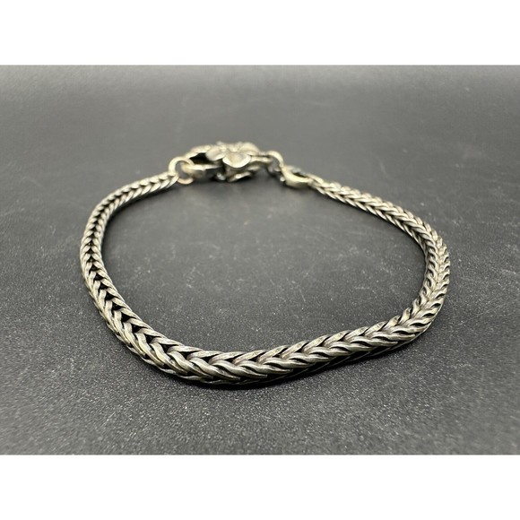 Trollbeads Sterling Silver 925 Foxtail Chain Bracelet 7” - Picture 2 of 8